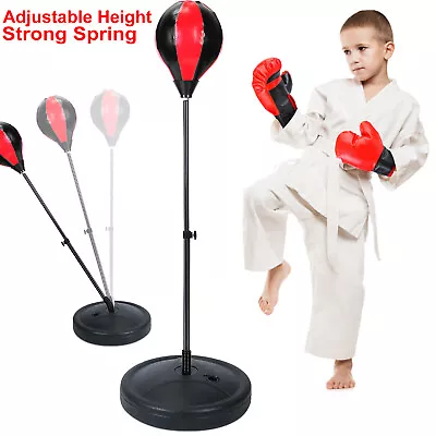 Kids Punching Bag Free Standing Boxing Bag Reflex Speed Bag W/ Adjustable Height • $31.29