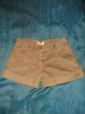 JACK WILLS Womens Khaki SHORTS With BUTTONS And POCKETS (UK Size 6/8) • £21.99