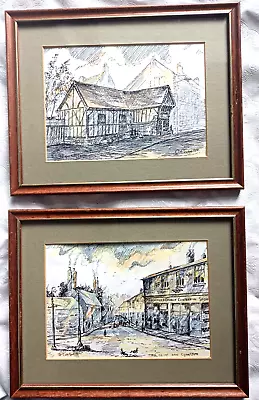 £6 • Buy 2 Lovely Hand Coloured Wooden Framed Prints From Artist Rod Coope  Dated 1994.