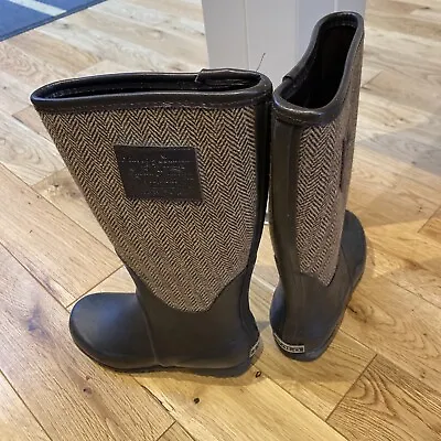 Gorgeous RALPH LAUREN Girls Tweed Style Wellington Welly Boots UK 1 EU 32 NEW • £25.99