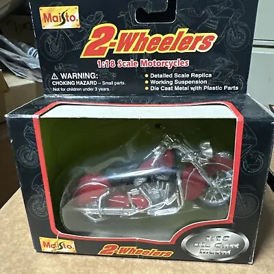 1996 Maisto 2-Wheelers  RED INDIAN CHIEF  1/18 Scale Motorcycle Diecast #31300 • $19.99