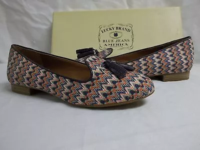 Lucky Brand Size 7.5 M Dolce Multi Color Zig Zag Flats Loafers New Womens Shoes • $47.40