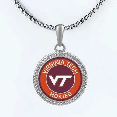 Virginia Tech Hokies Mens Womens 20  Lnk Chain Pendant Necklace W Gift Pkg D22 • $20.95