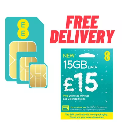 EE SIM Card PAYG Nano/Micro/Standard TRIO SIM CARD Pay As You Go UK Seller Ee/EE • £0.99