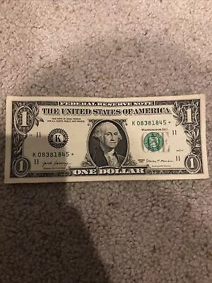 One Dollar Bill Star Note 2017 - K - Major Duplicate Error • $3.99