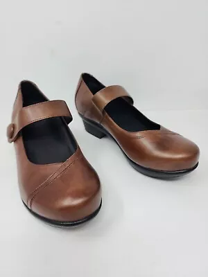 Abeo Cate Nursing Shoes Womens 9 Mary Jane Brown Leather Professional Comfort • $34.99