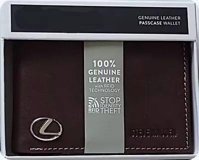 Lexus  3d Metal Logo  Genuine Black / Brown  Leather. Gift Box • $59.95