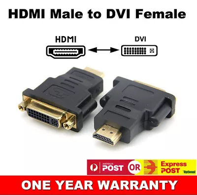 DVI D Female Dual Link To HDMI Male Connector Converter PC HDTV Adapter Socket • $8.95