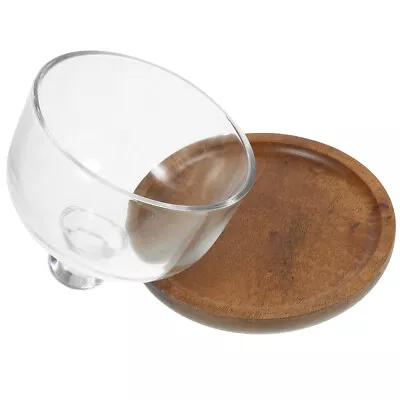 Wooden Cake Stand With Glass Dome Cover-JM • £13.18