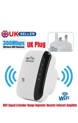 WiFi Signal Extender Range Repeater Booster Internet Amplifier 300Mbps UK Plug • £7.99