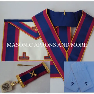 Masonic Regalia Mark Provincial Undress Apron(Leather)CollarJewel&Gloves Set • $97.85