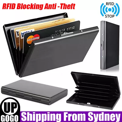 RFID Blocking Stainless Steel Slim Wallet ID Credit Card Holder Protector Purse • $6.85