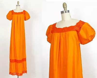 1970s Mexican Wedding Dress - Bohemian Wedding Dress - 1970s Maxi Dress - Size M • $125