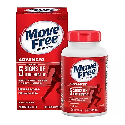 Move Free Joint Health Schiff Advanced Glucosamine Supplement Care 200 Tablets ~ • $42.99