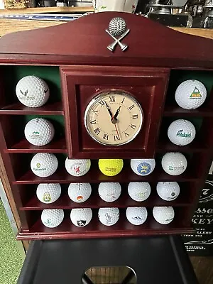 £20 • Buy Golf Ball Display Case With Clock Inc Balls As Pictured