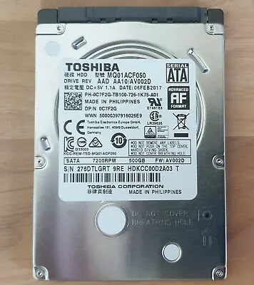 Toshiba 2.5  Internal Hard Drive HDD 500GB MQ01ABF050 MQ01ACF050 • £8.99