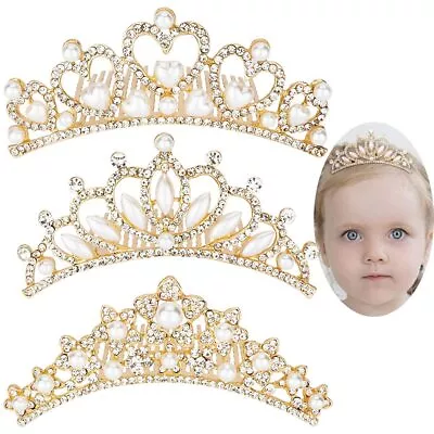 ANBALA Small Tiara Crown With Hair Comb 3 Pack Mini Gold  • $20.25