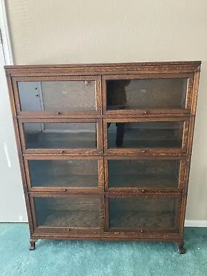 RARE!! Macey Double Wide Barrister 4 Section Quarter Sawn Oak Bookcase • $2550