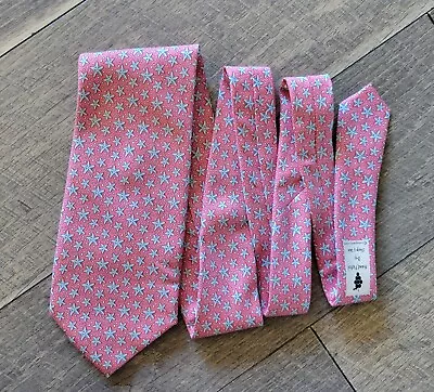 Vineyard Vines Tie Pink Stars Marthas Vineyard Hand Picked 100% Silk Made In USA • $16.99