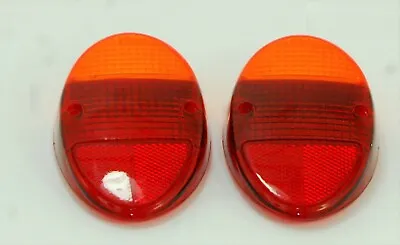 Tail Light Lens Red/Amber Left & Right Side Fits Volkswagen Type1 Bug 1962-1967 • $26.99
