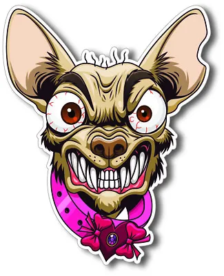 £3.39 • Buy Two ANGRY CHIHUAHUA Snarling Lap Dog Cartoon Vinyl Decal Stickers
