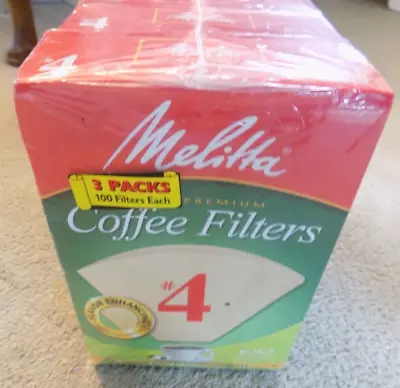 (3) Count Mellitta Premium Coffee Filters #4 100 Pack--FREE SHIPPING! • $19.95