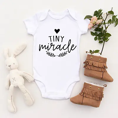 £5.99 • Buy Tiny Miracle IVF Baby Grow Rainbow Baby Grow NICU Baby Grow Special Baby Gift 