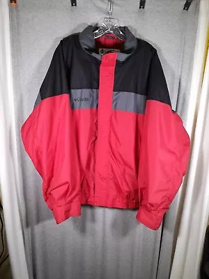 Columbia Bugaboo Jacket Mens Large Red Gray Black Colorblock • $39.29