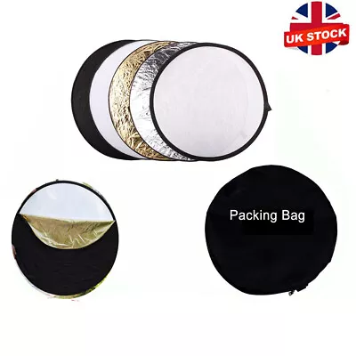 5 In1 110cm 43  Light Diffuser Round Reflector Disc For Photography+Carry Bag UK • £9.39