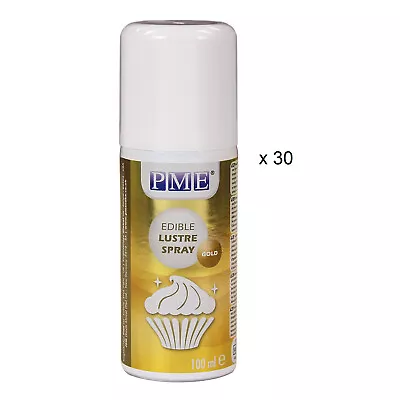 30 X Gold PME Edible Lustre Spray 100ml Fondant Icing Food Cup Cake Colouring • £170.99