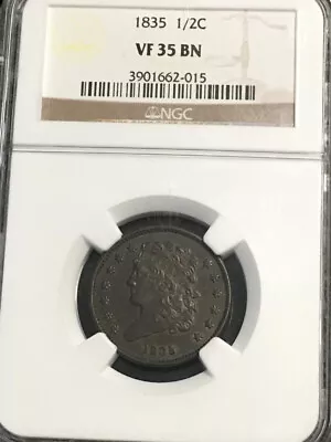 1835 1/2C BN Classic Head Half Cent VF-35 NGC • $145