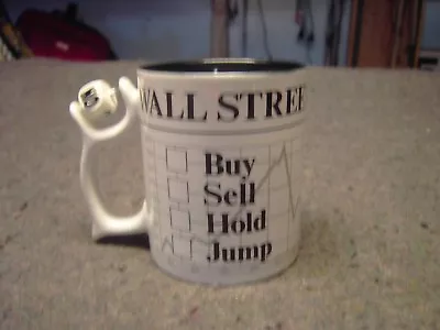 WALL STREET BUY SELL HOLD JUMP Spinners 12 Oz Ceramic Coffee Cup • $14.98