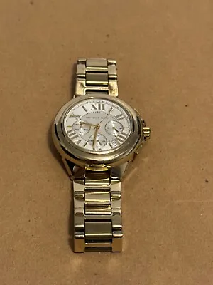 Michael Kors Women's Camille Watch Chrono White Dial Yellow Gold Bracelet MK5635 • $47.99