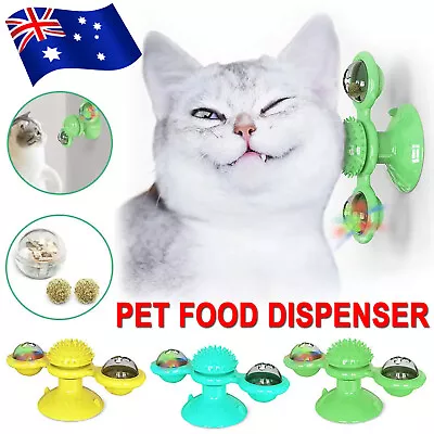 Rotating Windmill Dog Toys Interactive Pet Feeder Cat Food Dispenser Puzzle Toys • $18.99