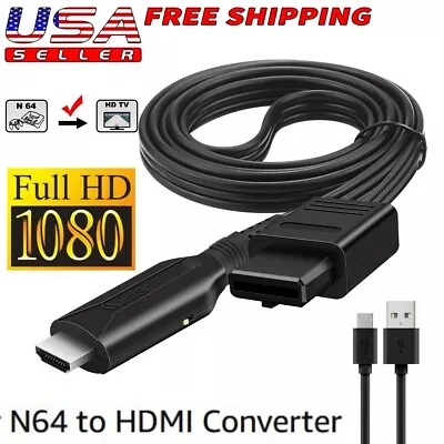 Converter N64 To HDMI HD 1080P Cable Adapter For Nintendo N64 / GameCube / SNES • $10.45