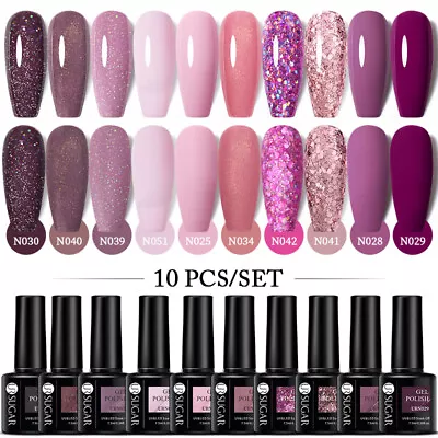 UR SUGAR 10pcs Nail Gel Polish Set Soak Off UV LED Colour Gels Nails Art Kit • £10.79