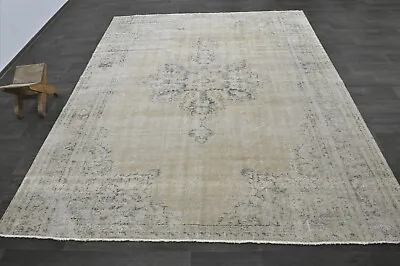 Oushak Turkish Vintage Rug 7x9 Kilim Rug Anatolian Handmade Boho Decor BEIGE • $392