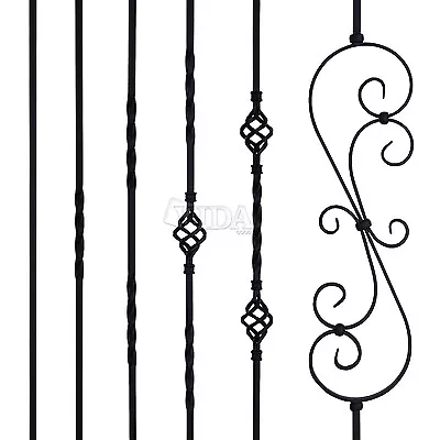 5x 10x 15x  Matte BLACK Iron Balusters Iron Spindles METAL Stair Parts  • $4.89