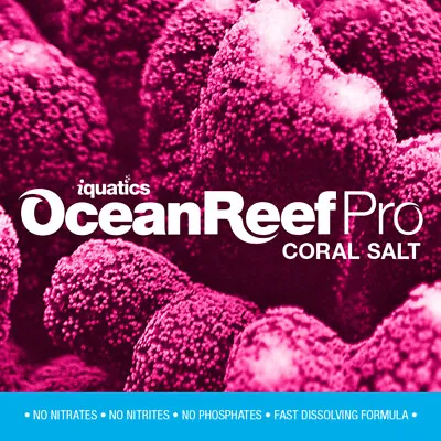 IQuatics Ocean Reef Pro Marine Saltwater Coral Premium Aquarium Salt-10KG-Refill • £31.99