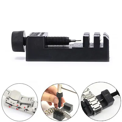 Watch Band Strap Bracelet Link Pin Remover Adjustable Repair Tool Kit BlackHG@_@ • £3.05