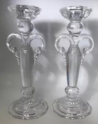 Vintage Pair Of Crystal Candelabra Fleur -De- Lis Hand Crafted  Austria  • $24.99