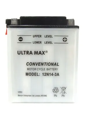 Ultramax 12N14-3A For Kawasaki GPX750 R Battery YB14LA2 YB14L-A2 • £38.99