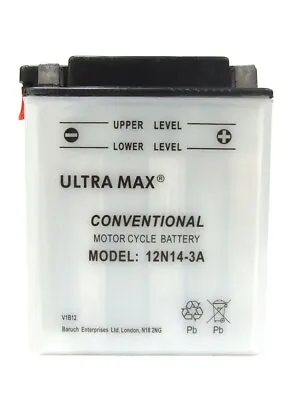 Ultramax 12N14-3A For Kawasaki Z750 B 92 On Battery CB14LA2 CB14L-A2 • £38.99