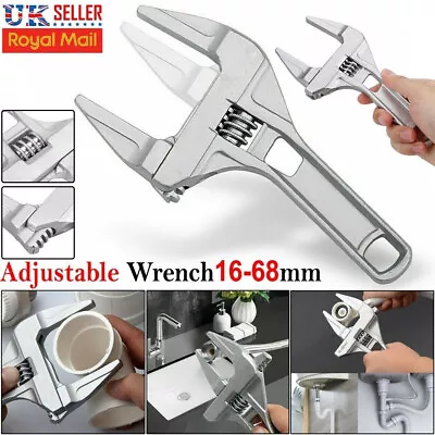 Large Spanner Wrench 16-68mm Adjustable Opening Bathroom Nut Key Hand Tool DIY • £4.59