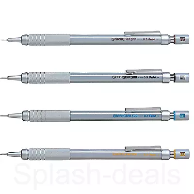 Pentel GraphGear 500 Mechanical Pencil - Metallic 0.3 0.5 0.7 0.9 - Select Size • £8.99