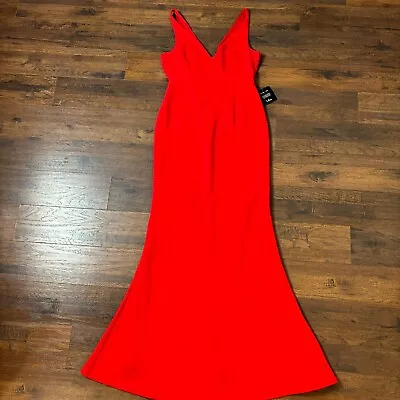 Lulus Dress Women's Medium Red Melora Maxi Sleeveless V-Neck Flared Mermaid Hem • $29.88