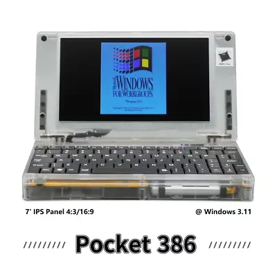 Pocket386 Retro DOS Computer 386sx-40Mhz Core M6117Soc  Hand386 Upgrade • $219