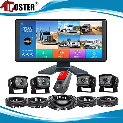 5 CH 10.36  IPS Quad Monitor DVR Backup Camera For Truck Semi Box Bus RV Reverse • $378.47