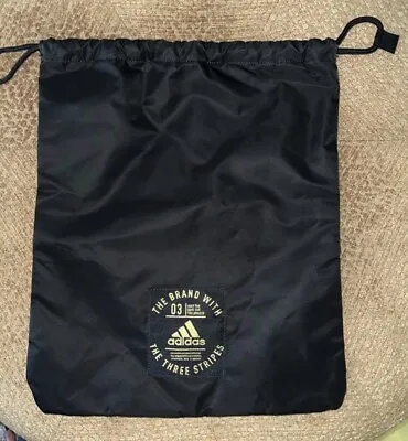 Adidas Cinch Sak Sling Pouch Shoulder Bag Black Gold Gym Golf Soccer Sport • $28