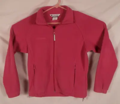 Columbia Women's Fuschia Full Zip Up Jacket Size Medium Regular Zip Pockets • $9.99